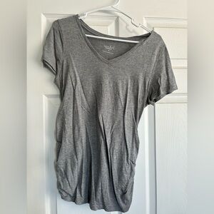 Women's V-Neck Maternity Gray Tee